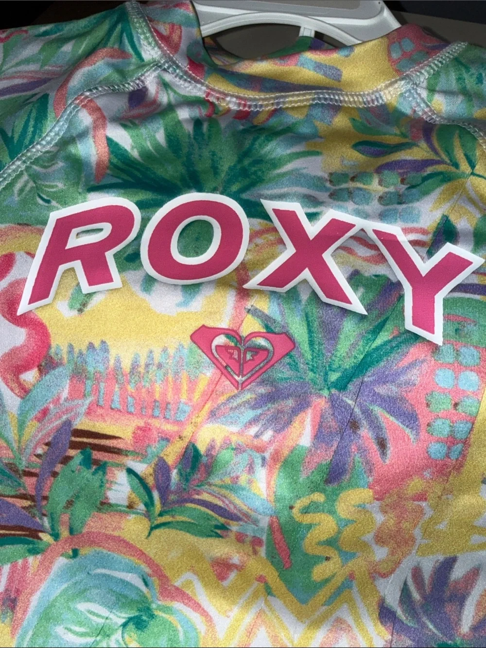 ROXY size 2T 2 piece set long sleeve swim top and bottoms floral tropical new